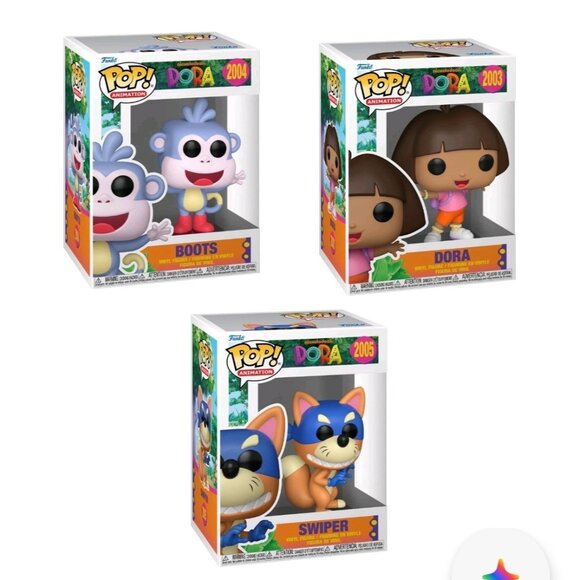 Funko Dora the Explorer - Boots Dora Swiper Pop! Vinyl Figure 3 SET + Protectors - Picture 1 of 13